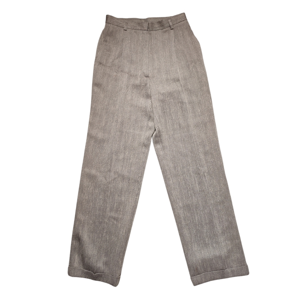 Jones New York Light Brown/Tan Herringbone Wool Blend Dress Pants 4P